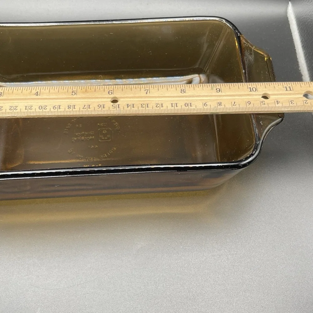 Anchor Hocking Fire-King Amber Glass Loaf Pan 441 1 Quart 5x9‎ Bakeware USA